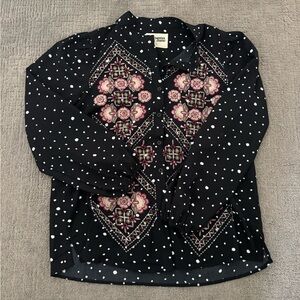 Savanna Jane Black and White Polka Dot Blouse